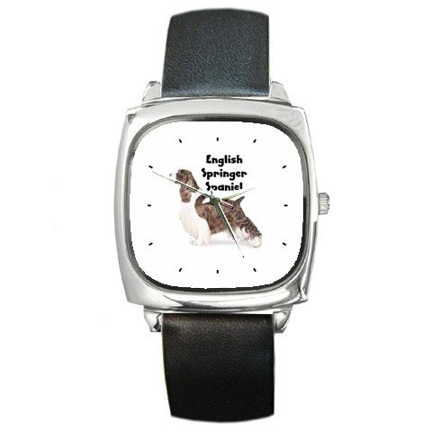 English Springer Spaniel Square Metal Watch