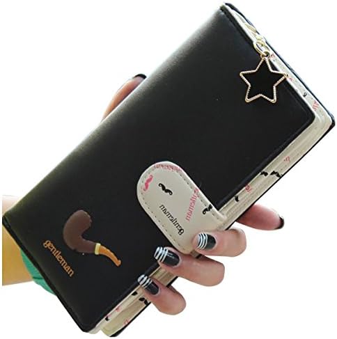 Tinotrade Tobacco Pipe Clutch Purse Cute Credit Card Wallet for Ladies (Black)