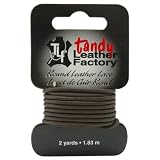 2mm Round Leather Lace - 2yds/Brown