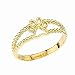 Elegant 14k Yellow Gold Openwork Dog Paw Print Double Rope Ring (Size 5)