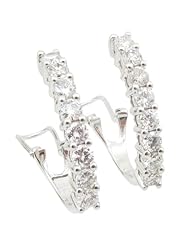Women 14k White Gold 1.41ctw diamond Hoop earring 42 27118CL Size 5.21