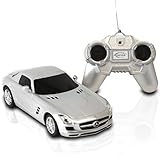 Ferngesteuertes Auto Modellauto Modellfahrzeug mit Fernsteuerung Mercedes Benz SLS AMG RC 1:24 - Silber