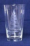 Individually Hand Etched Sailboat Tumbler Glass 7"H Set / 4