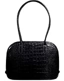 Jack Georges Croco Mini Three Way Zip Handbag