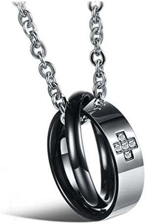 Nail King Heart Rhinestone Pendant Necklace One Pair