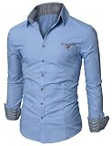 Doublju Mens Fitted Long Sleeve Dress Shirts