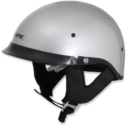AFX FX-200 Beanie Half Helmet With Dual Inner Lens Silver Large L AFX FX-200 Beanie Half Helmet With Dual Inner Lens Silver Large L