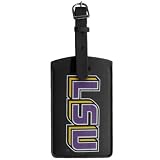 NCAA LSU Tigers Black Leatherette Printed Logo Bag Tag