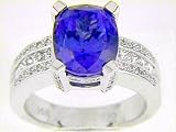 14K White Gold Tanzanite and Diamond Ring