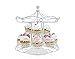 Francois et Mimi Iron Carousel Cupcake Stand, with Enlarged Cups, White (Modern)