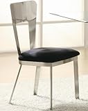Set of 2 Dining Chairs Black Microfiber Seat Metal Back and Base