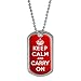 Keep Calm and Carry On - Military Dog Tag Keychain