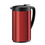 Oggi 6566.2 Red Oval Stainless Steel Carafe, 1 Liter Capacity