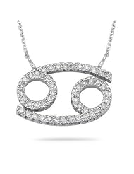 Diamond Zodiac Pendant - 0.48 Ct Diamond Zodiac Pendant 14K White Gold