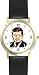 President John F. Kennedy American Theme - WATCHBUDDY&Acirc;&reg; DELUXE TWO-TONE THEME WATCH - Arabic Numbers - Black Leather Strap-Children's Size-Small ( Boy's Size & Girl's Size )