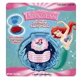 Disney Ariel Princess Shell Shaped Lollipops with Cherry Flavor - 0.71 Oz, 12 Ea
