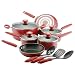 Silverstone by Farberware Culinary Colors 13-Piece Cookware Set, Red
