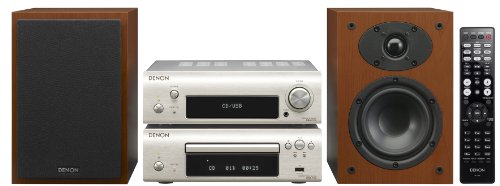Denon D-F109 Stereo Kompaktanlage (CD, UKW-Tuner, 2x 65 Watt, USB) premium silber/kirsche