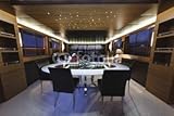IMAGE OF Wallmonkeys Peel and Stick Wall Decals - Italy, Tecnomar Velvet 100' Luxury Yacht, Dinette, Dining Table - 72