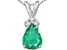1.06 cttw 14k White Gold Genuine Emerald and Diamond Pendant in 14k White Gold