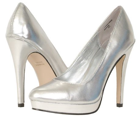 NEW Patent Designer Womens Shoes Silver Pumps Heels