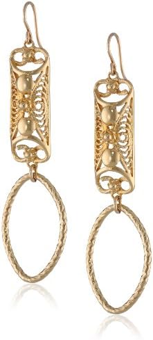 Devon Leigh Gold Filigree Drop Earrings
