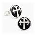 Round Enamel Cross Cufflinks