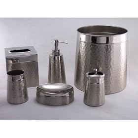 Bath Accessories Hammered 2 Tone Waste Basket by Bathroom Accessories