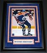 Wayne Gretzky Autographed Edmonton Oilers 8x10 Action Photo - Blue Jersey - Custom Framed