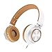 AILIHEN C8 Lightweight Headphones with Microphone and Volume Control for iPad Tablets iPhone iPod Smartphones Laptop Computer PC Mp3/4 (White/Brown)