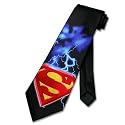 SUPERMAN S-Shield 100% SILK Neck Tie. Men's Handmade NeckTie.