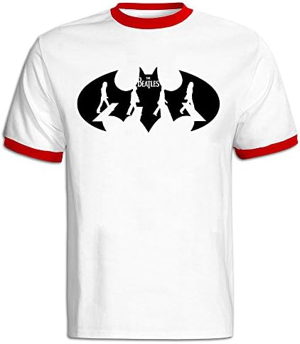 FJSC Men's Batman And The Beatles English Rock Band Logo T Shirt XX-Large Red