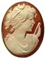 Goddess Diana, Cameo Pin Pendant Sterling Silver 18k Gold Overlay Master Carved Italian