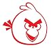 Angry Birds - Video Game Decal / Sticker - Size: 4.8 x 4.5 inches - Color: Red
