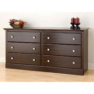 Prepac Regency Espresso 6-Drawer Dresser