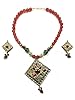 Boho Necklace - Mogul Chunky Statement Jewelry Fashion Meenakari Pendant Earrings Sets