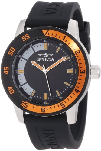 Invicta Men s 12848 Specialty Black Dial Watch with Orange Black Bezel