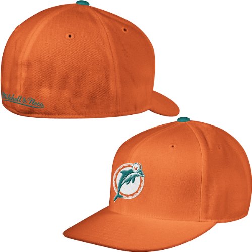 Mitchell & Ness Miami Dolphins Thowback Alternate Logo Fitted Hat 7 1/2