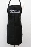 Black Embroidered Apron Dude with the Food