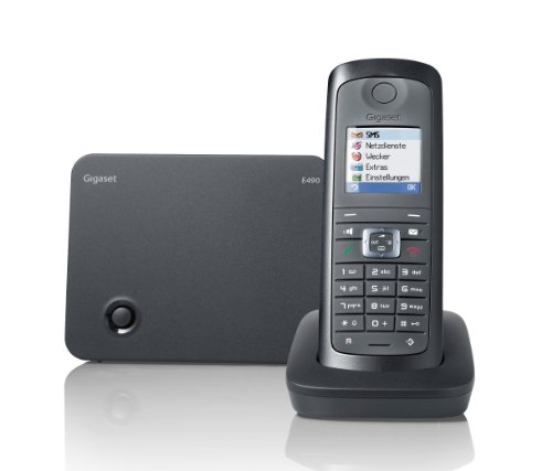 Gigaset E490 Schnurlostelefon (4,19 cm (1,65 Zoll) Farbdisplay, Freisprechfunktion) schwarz/grau