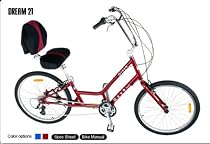 Day6 The Dream 21-Speed Semi-Recumbent Bicycle - Metallic Burgundy, Comfort Bike