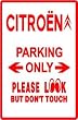 CITROEN PARKING ONLY classic car street sign
