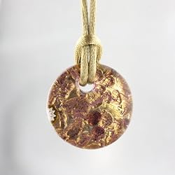 Murano Glass Pendant Jewelry - Mila Amber/Gold Style