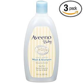 Aveeno Baby Wash & Shampoo, 18-fluid ounces Bottles (Pack of 3)