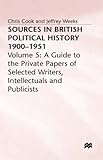 Sources in British political history, 1900-1951
