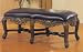Kitchen & Housewares : Carved Wood And Black Vinyl Bed Bench