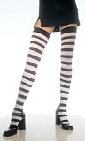 Opaque Wide Striped Thigh High
