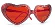 Glittery Sweet Heart Sunglasses in Red