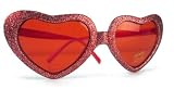Glittery Sweet Heart Sunglasses in Red