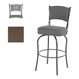 Garden Collection Bar Stool With Wine Back - 26 Inch Seat - Golden Brown